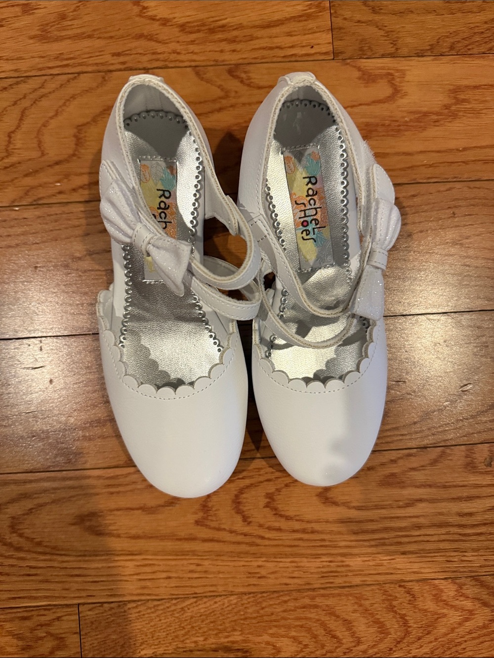 Rachel Shoes White Girls' Bow Strap Mary Jane Dress Shoes